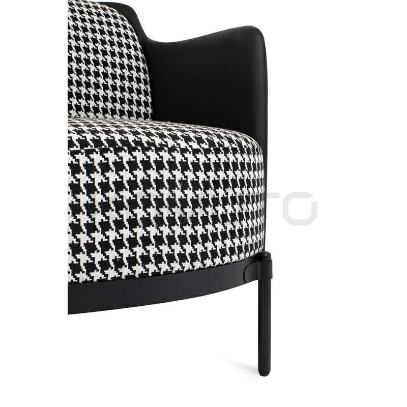 Fotel VENICE BLACK – Elegancja i Styl w Biało-Czarnej Pepitce Fotel VENICE BLACK – Elegancja i Styl w Biało-Czarnej Pepitce