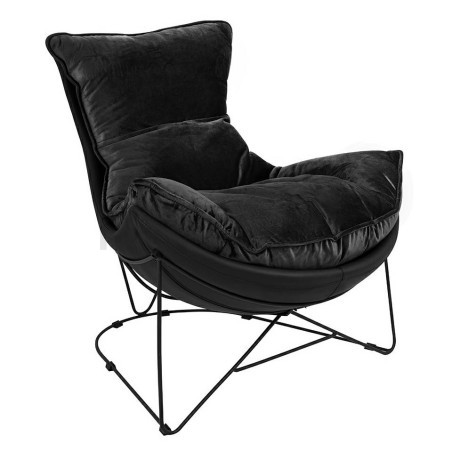 Fotel nowoczesny Otilia Stand czarny Velvet Welur Plusz