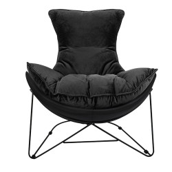 Fotel nowoczesny Otilia Stand czarny Velvet Welur Plusz