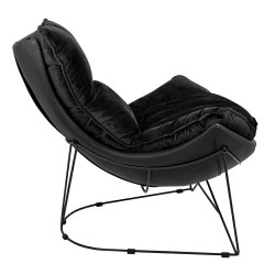 Fotel nowoczesny Otilia Stand czarny Velvet Welur Plusz