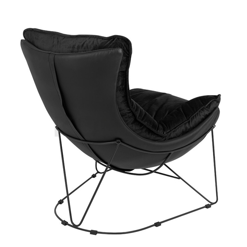 Fotel nowoczesny Otilia Stand czarny Velvet Welur Plusz