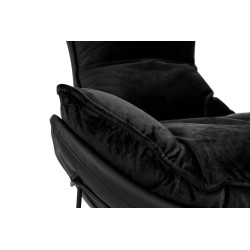 Fotel nowoczesny Otilia Stand czarny Velvet Welur Plusz