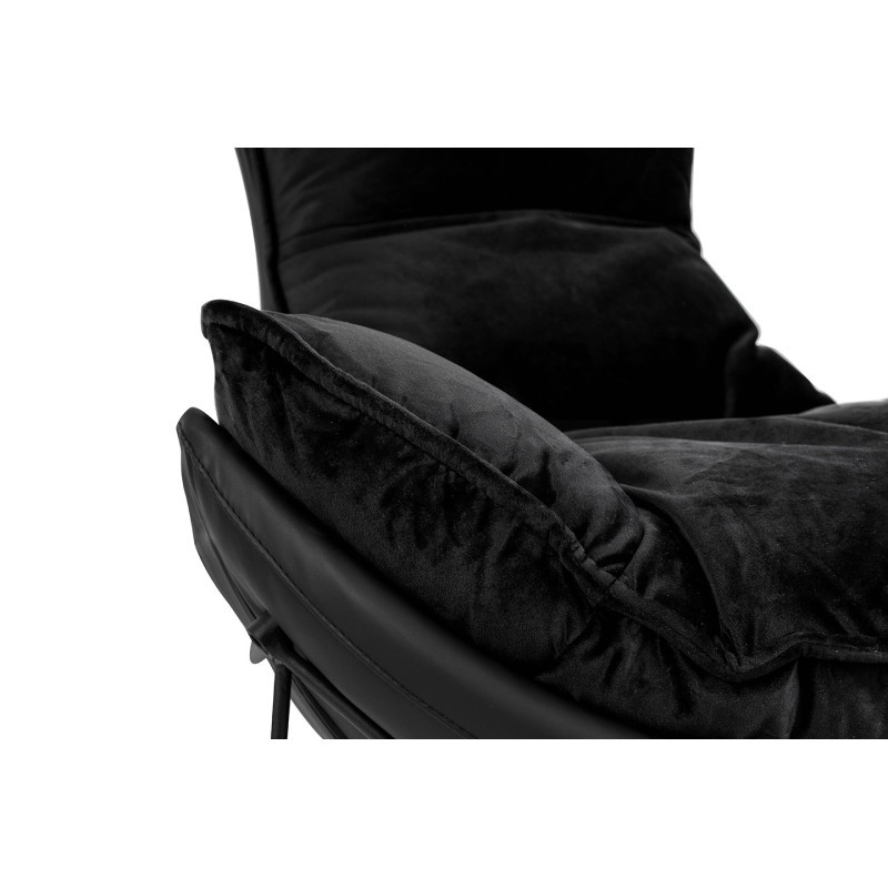 Fotel nowoczesny Otilia Stand czarny Velvet Welur Plusz