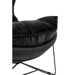 Fotel nowoczesny Otilia Stand czarny Velvet Welur Plusz