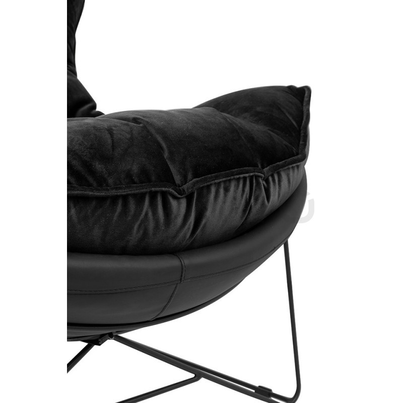 Fotel nowoczesny Otilia Stand czarny Velvet Welur Plusz