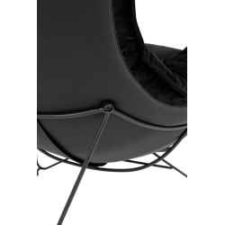 Fotel nowoczesny Otilia Stand czarny Velvet Welur Plusz