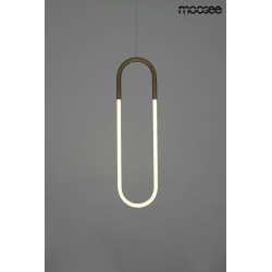 Lampa wisząca PUZO S Led o złotym wydłużonym kloszu