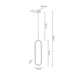 Lampa wisząca PUZO S Led o złotym wydłużonym kloszu