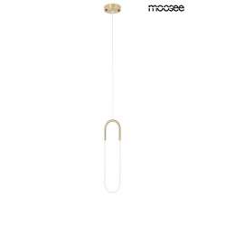 Lampa wisząca PUZO L złota wydłużony nowoczesny kształt LED Lampa wisząca PUZO L złota wydłużony nowoczesny kształt LED