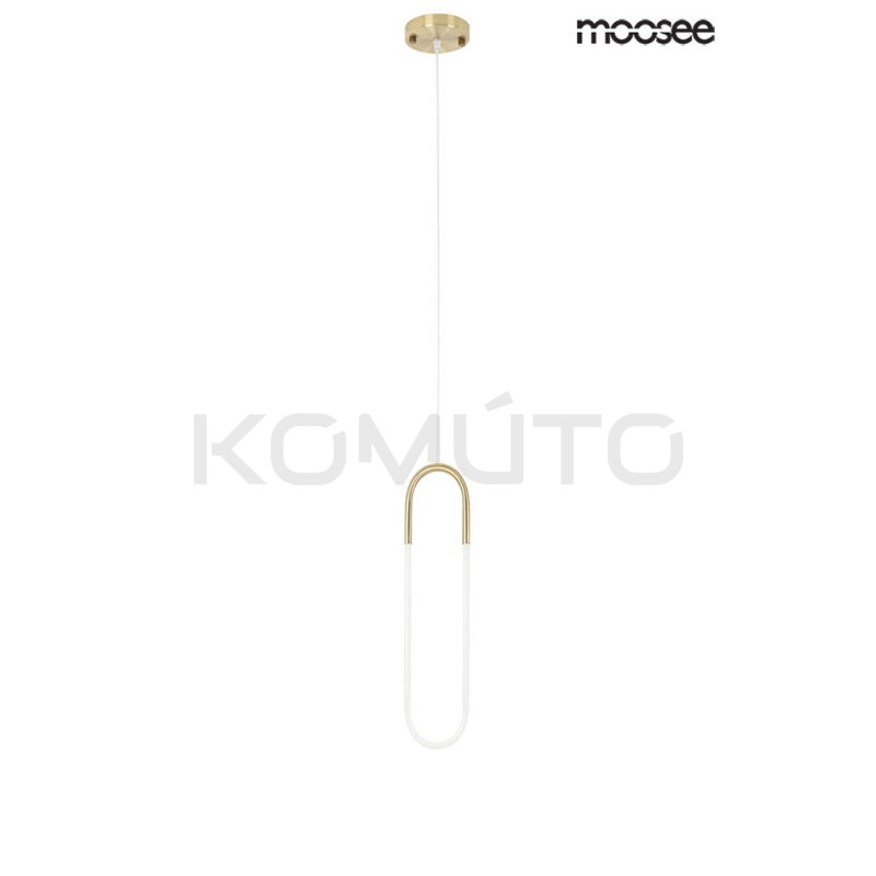 Lampa wisząca PUZO L złota wydłużony nowoczesny kształt LED Lampa wisząca PUZO L złota wydłużony nowoczesny kształt LED