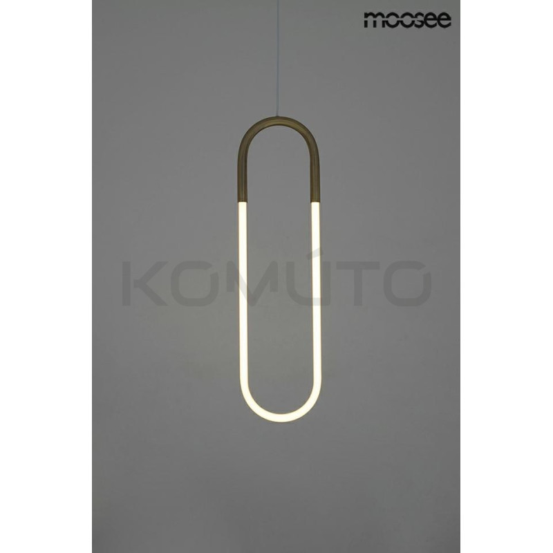Lampa wisząca PUZO L złota wydłużony nowoczesny kształt LED Lampa wisząca PUZO L złota wydłużony nowoczesny kształt LED
