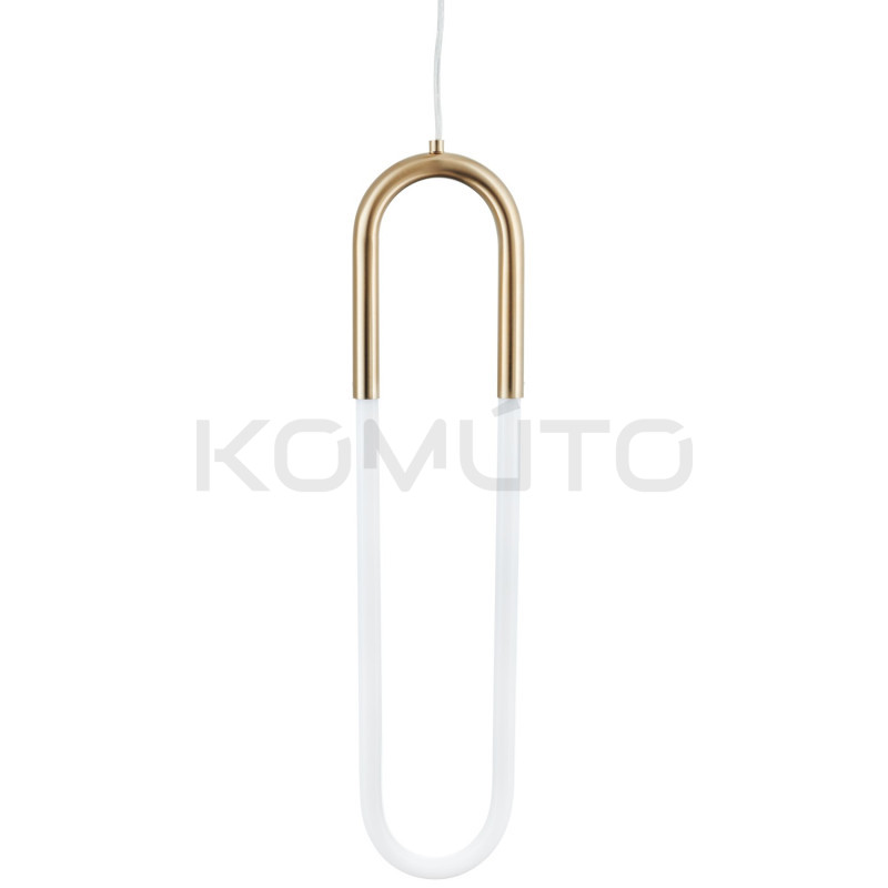 Lampa wisząca PUZO U-Shape 60 mosiądz wydłużony klosz