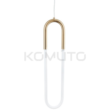 Lampa wisząca PUZO U-Shape 60 mosiądz wydłużony klosz