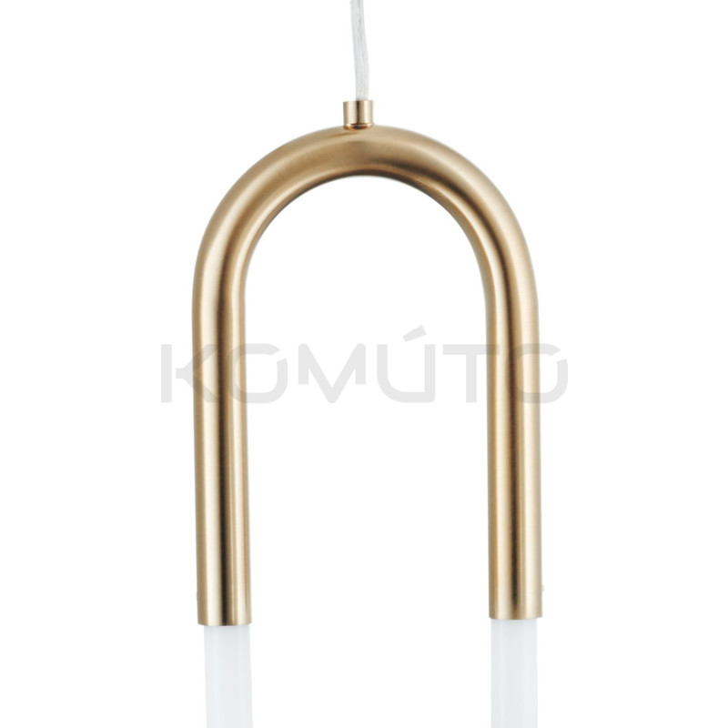 Lampa wisząca PUZO U-Shape 60 mosiądz wydłużony klosz