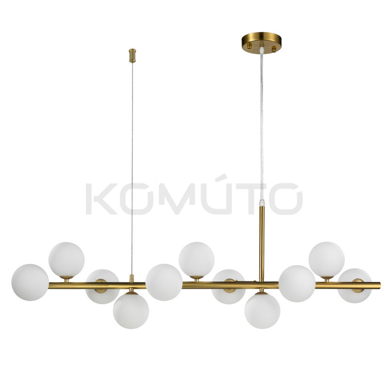 Złota LAMPA WISZĄCA pozioma MINI MOON złota 100 styl glamour