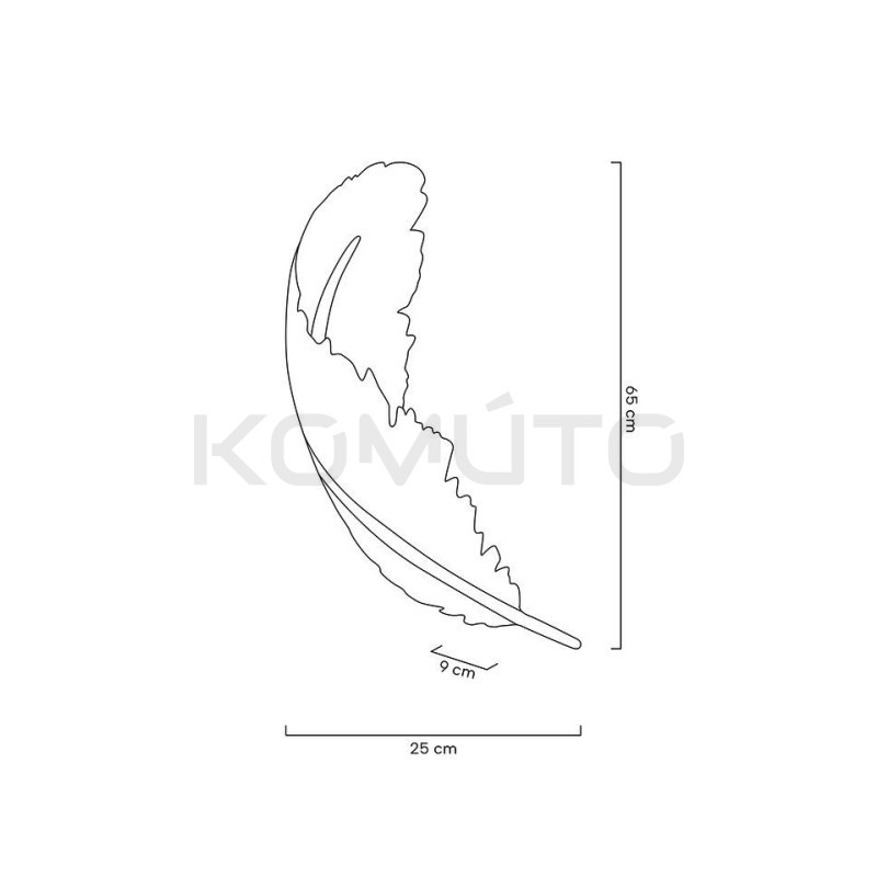 Kinkiet glamour Piórko biało złoty dekoracyjny artystyczny
