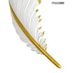 Kinkiet glamour Piórko biało złoty dekoracyjny artystyczny