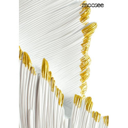 Kinkiet glamour Piórko biało złoty dekoracyjny artystyczny