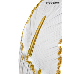 Kinkiet glamour Piórko biało złoty dekoracyjny artystyczny