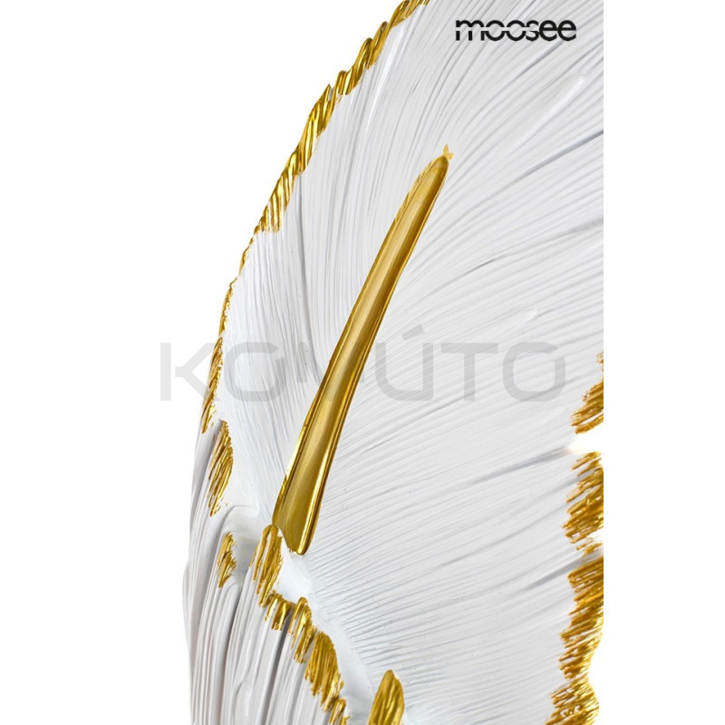 Kinkiet glamour Piórko biało złoty dekoracyjny artystyczny