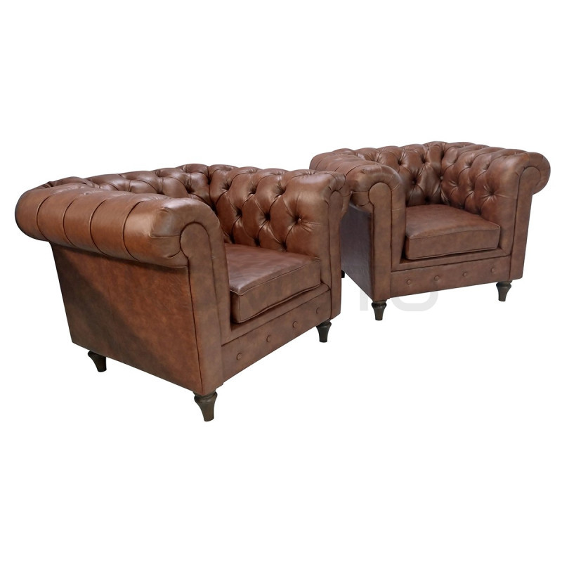 Pikowany Fotel Chesterfield Swan skóra naturalna Pikowany Fotel Chesterfield Swan skóra naturalna