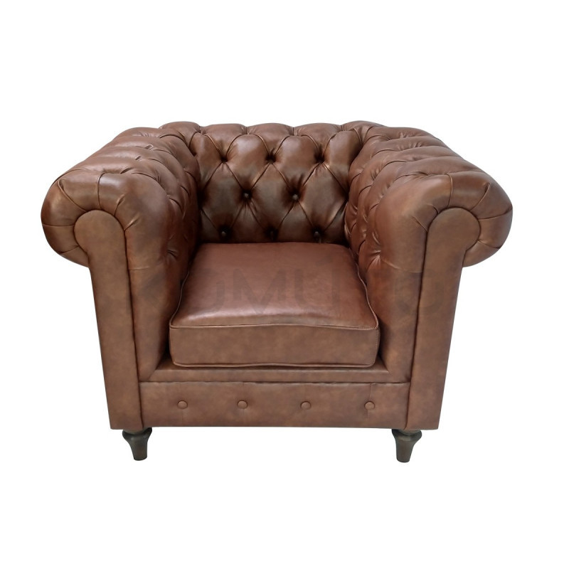 Pikowany Fotel Chesterfield Swan skóra naturalna Pikowany Fotel Chesterfield Swan skóra naturalna