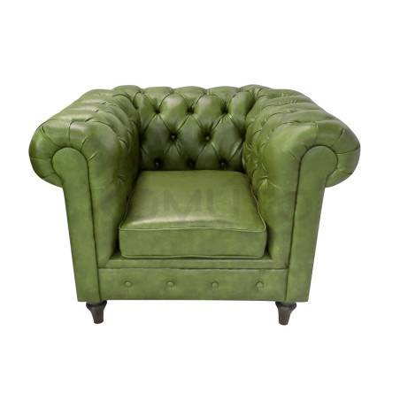 Pikowany Fotel Chesterfield Swan skóra naturalna