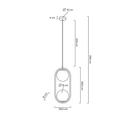 Lampa wisząca Aurelia Twin złota 2 kuliste białe klosze Lampa wisząca Aurelia Twin złota 2 kuliste białe klosze