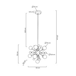 Lampa wisząca Aurelia złota z białymi kloszami do salonu Lampa wisząca Aurelia złota z białymi kloszami do salonu