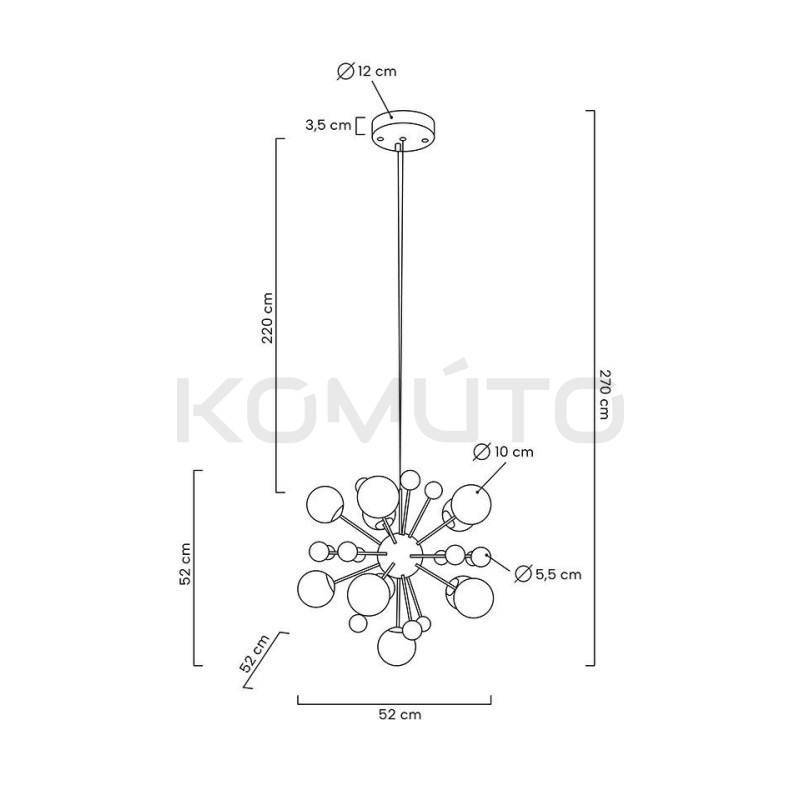Lampa wisząca Aurelia złota z białymi kloszami do salonu Lampa wisząca Aurelia złota z białymi kloszami do salonu