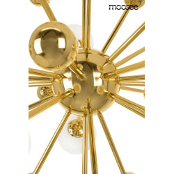 Lampa wisząca Aurelia złota z białymi kloszami do salonu Lampa wisząca Aurelia złota z białymi kloszami do salonu