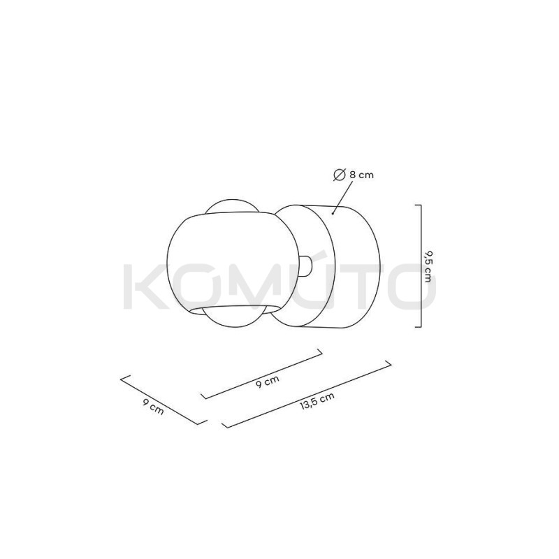 Kinkiet glamour Eos złoty światło dwustronne