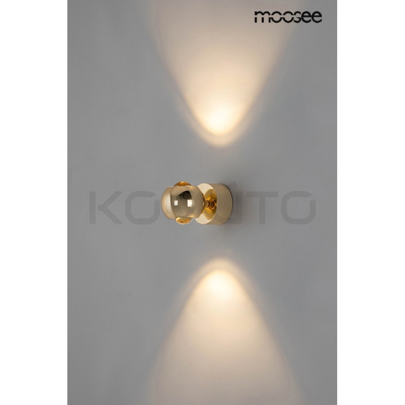 Kinkiet glamour Eos złoty światło dwustronne