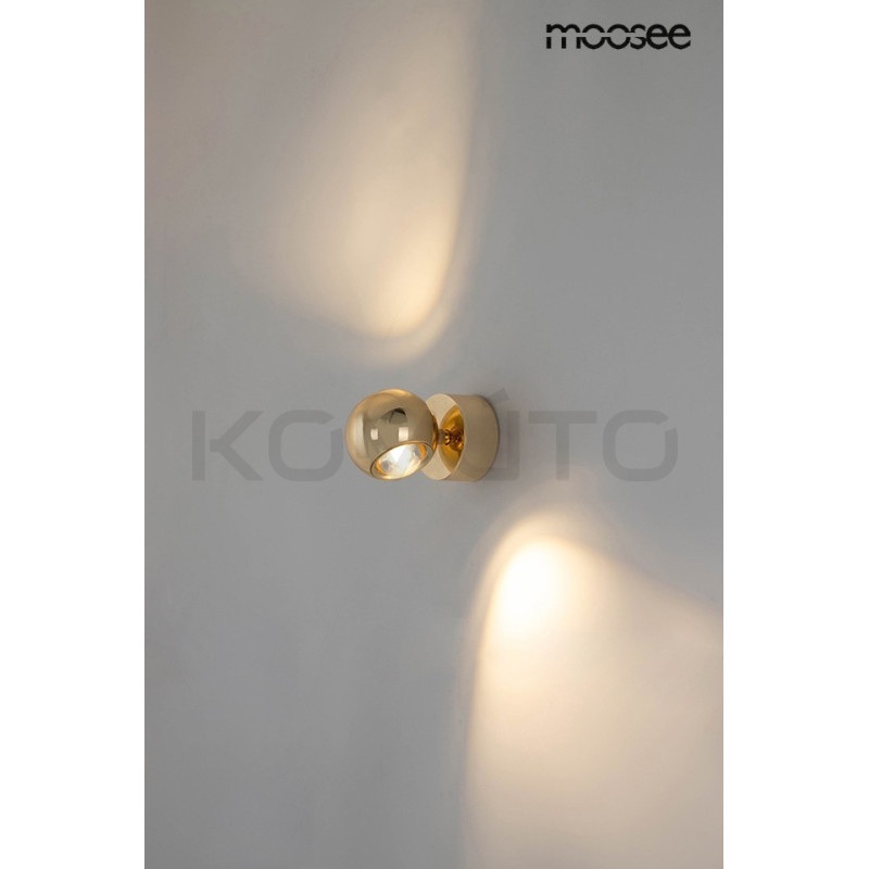 Kinkiet glamour Eos złoty światło dwustronne