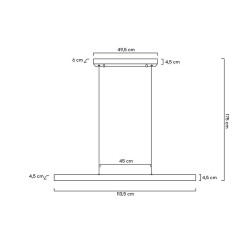 Lampa wisząca pozioma Liner czarna nad wyspę nad stół
