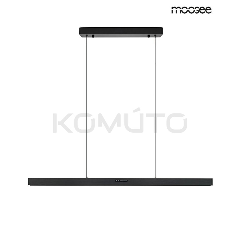 Lampa wisząca pozioma Liner czarna nad wyspę nad stół
