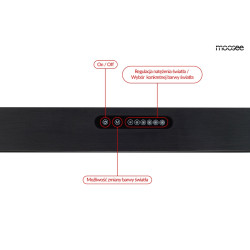 Lampa wisząca pozioma Liner czarna nad wyspę nad stół