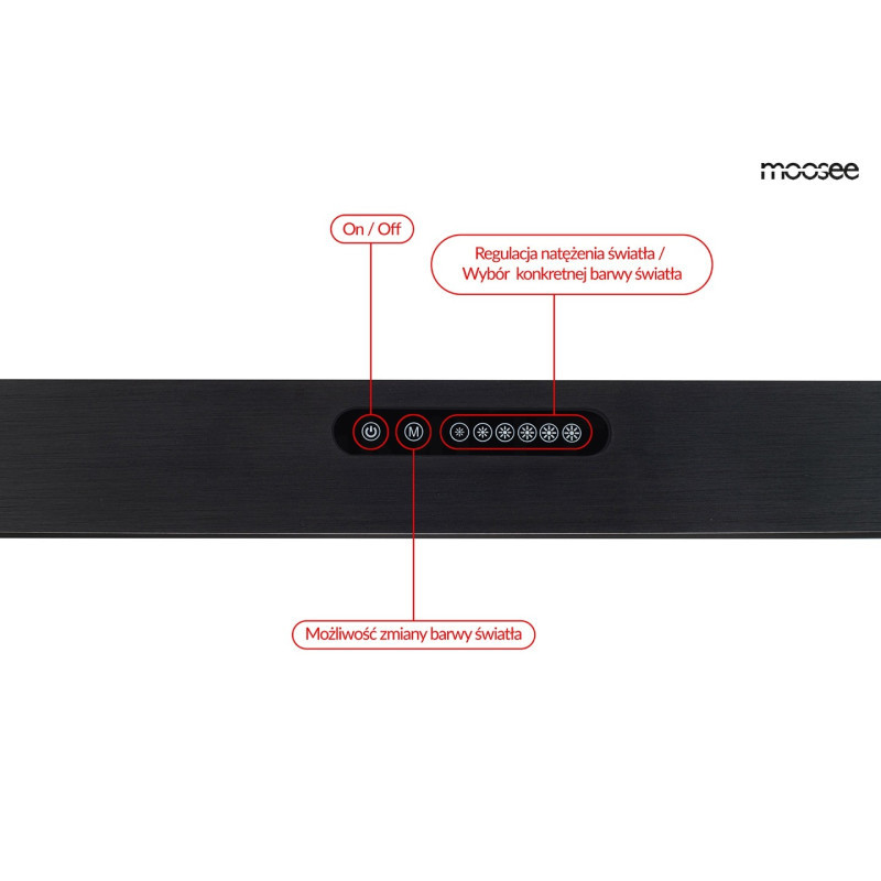 Lampa wisząca pozioma Liner czarna nad wyspę nad stół