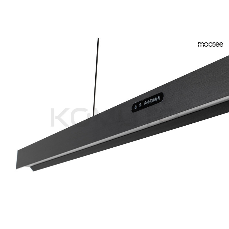 Lampa wisząca pozioma Liner czarna nad wyspę nad stół