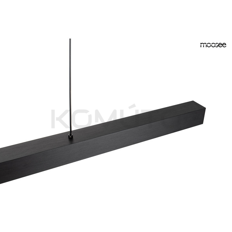 Lampa wisząca pozioma Liner czarna nad wyspę nad stół