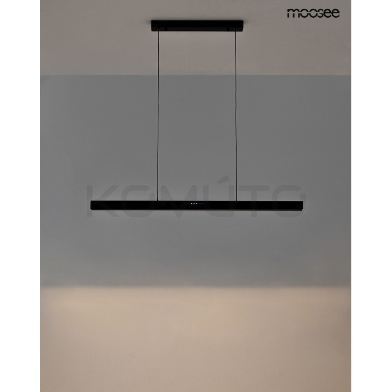 Lampa wisząca pozioma Liner czarna nad wyspę nad stół