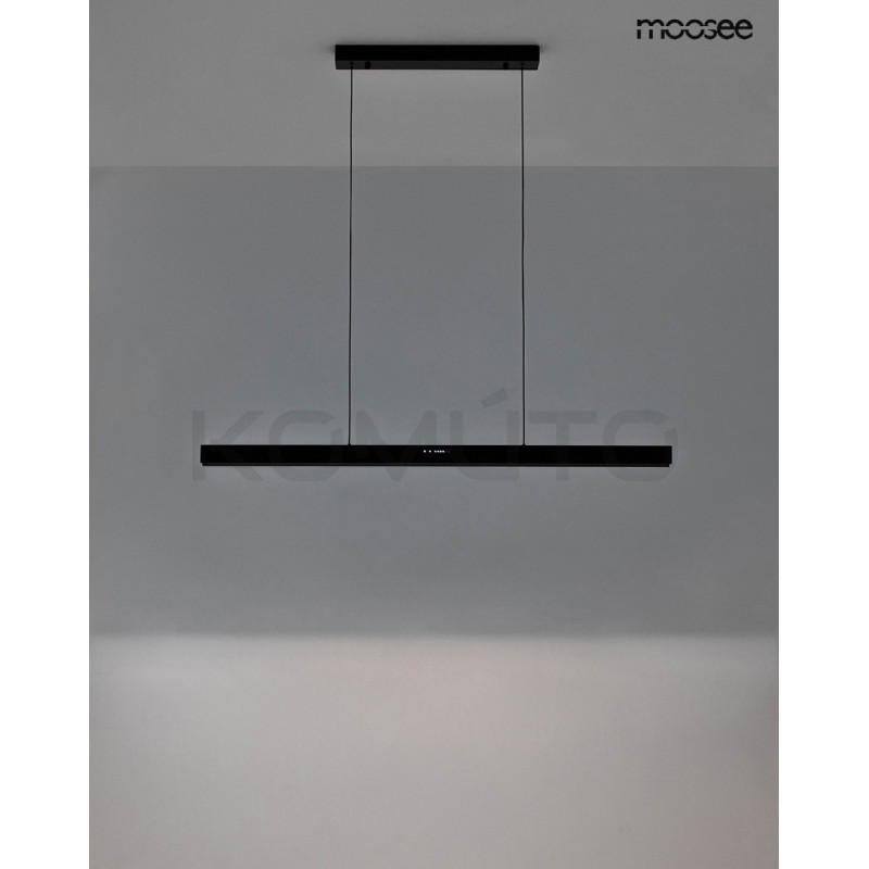 Lampa wisząca pozioma Liner czarna nad wyspę nad stół