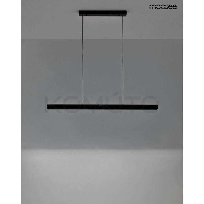 Lampa wisząca pozioma Liner czarna nad wyspę nad stół