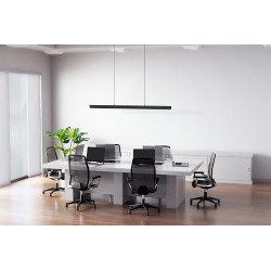 Lampa wisząca pozioma Liner czarna nad wyspę nad stół