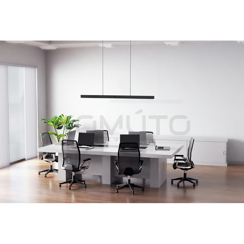 Lampa wisząca pozioma Liner czarna nad wyspę nad stół