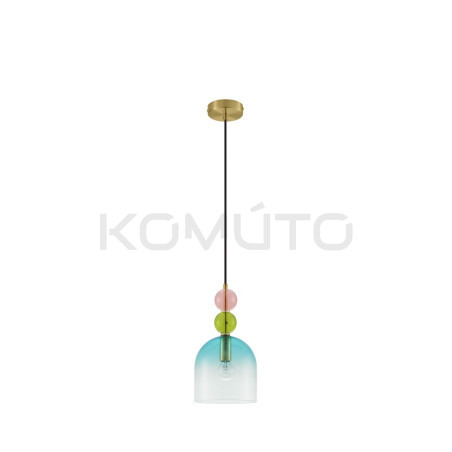 Szklana lampa wisząca Rainbow niebieska kolorowe szkło