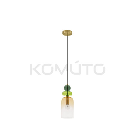 Szklana lampa wisząca Rainbow żółta kolorowe szkło