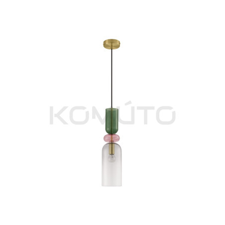 Szklana lampa wisząca Rainbow szara kolorowe szkło