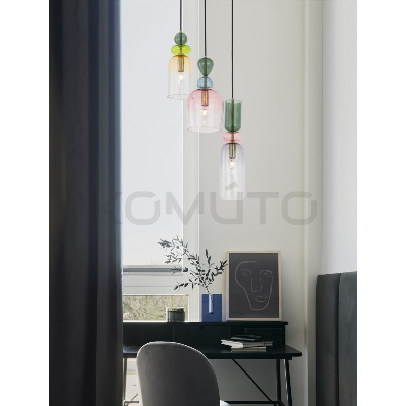 Szklana lampa wisząca Rainbow 3 kolorowe szkło Szklana lampa wisząca Rainbow 3 kolorowe szkło