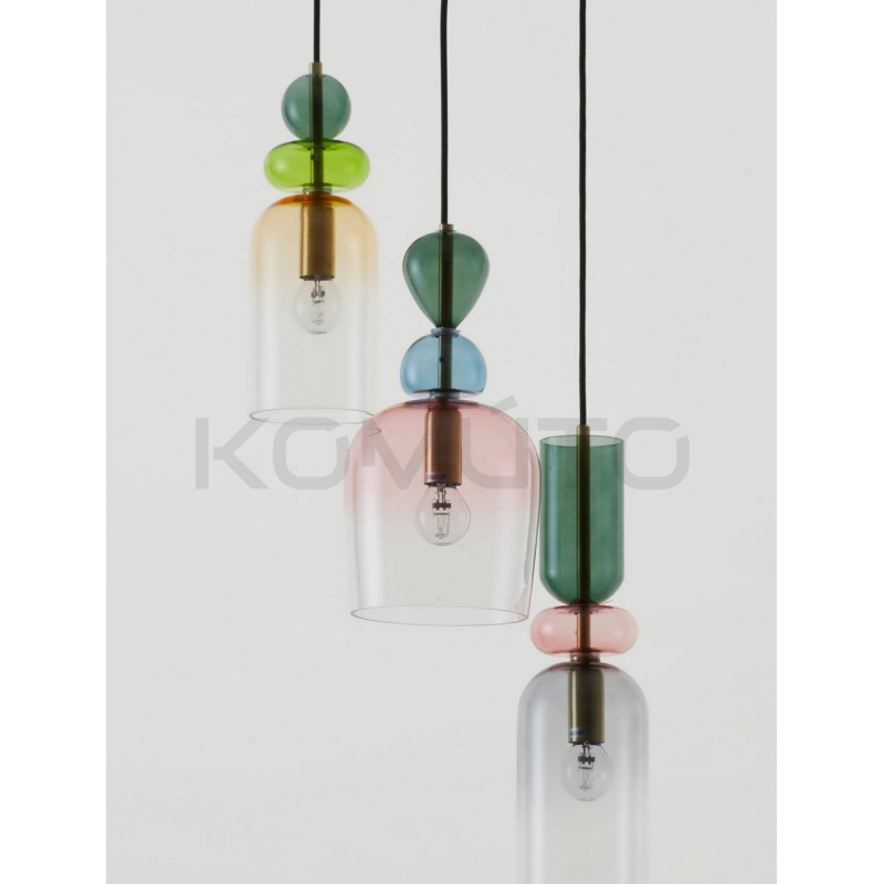 Szklana lampa wisząca Rainbow 3 kolorowe szkło Szklana lampa wisząca Rainbow 3 kolorowe szkło